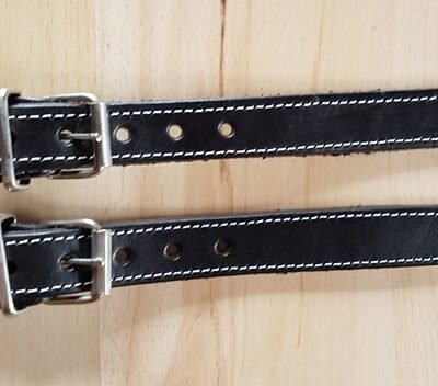 Lanières Cuir Marron/Noir